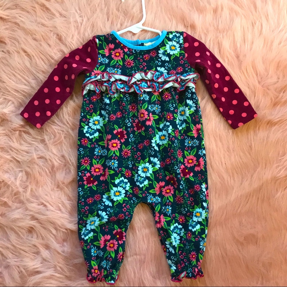 Matilda Jane Polka Dot and Floral Ruffle Bodysuit